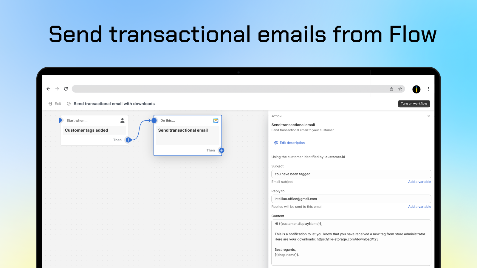 FlowMail – send transactional emails from Shopify Flow