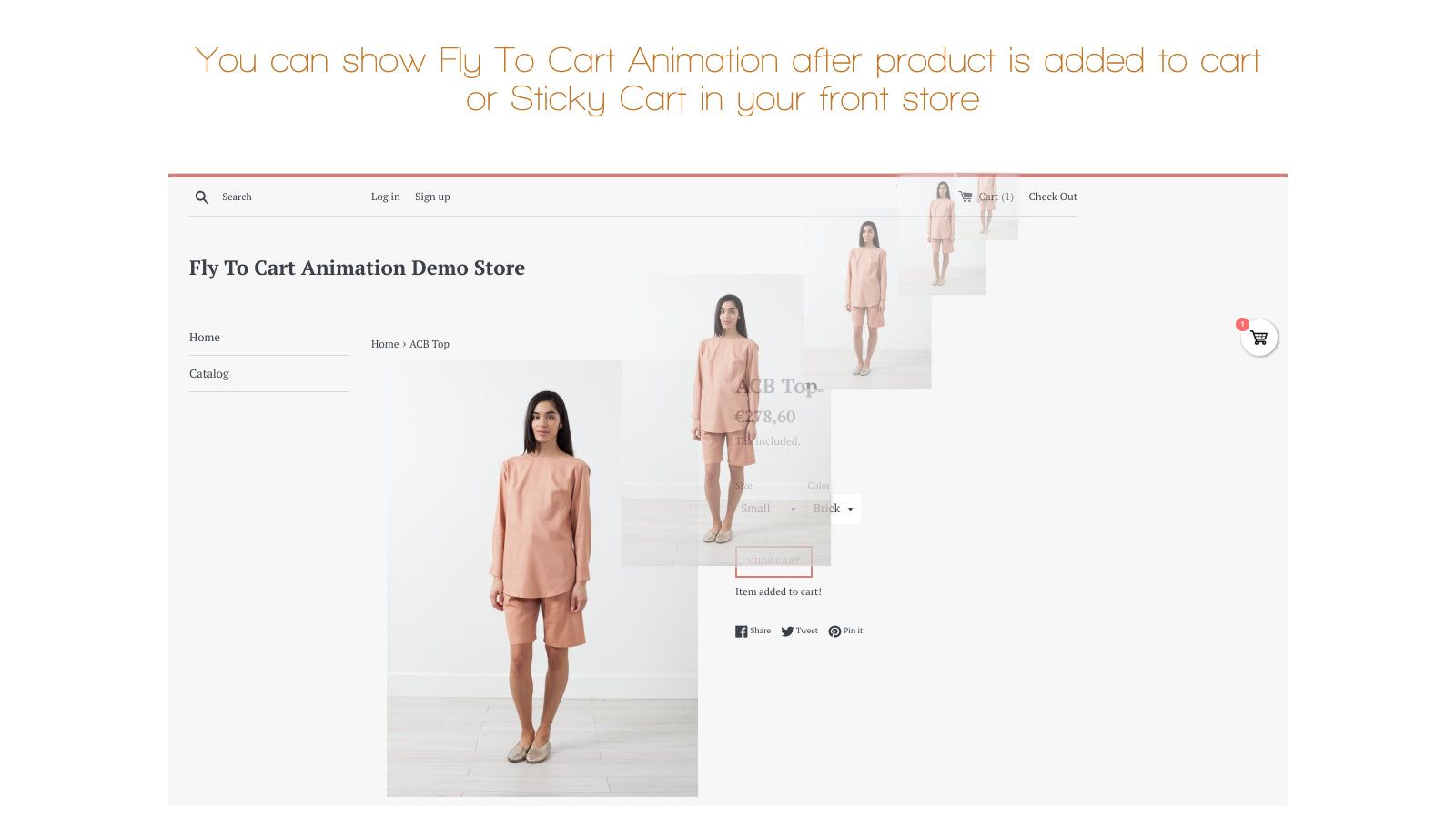 Fly To Cart Animation Effect and Sticky Cart in product page