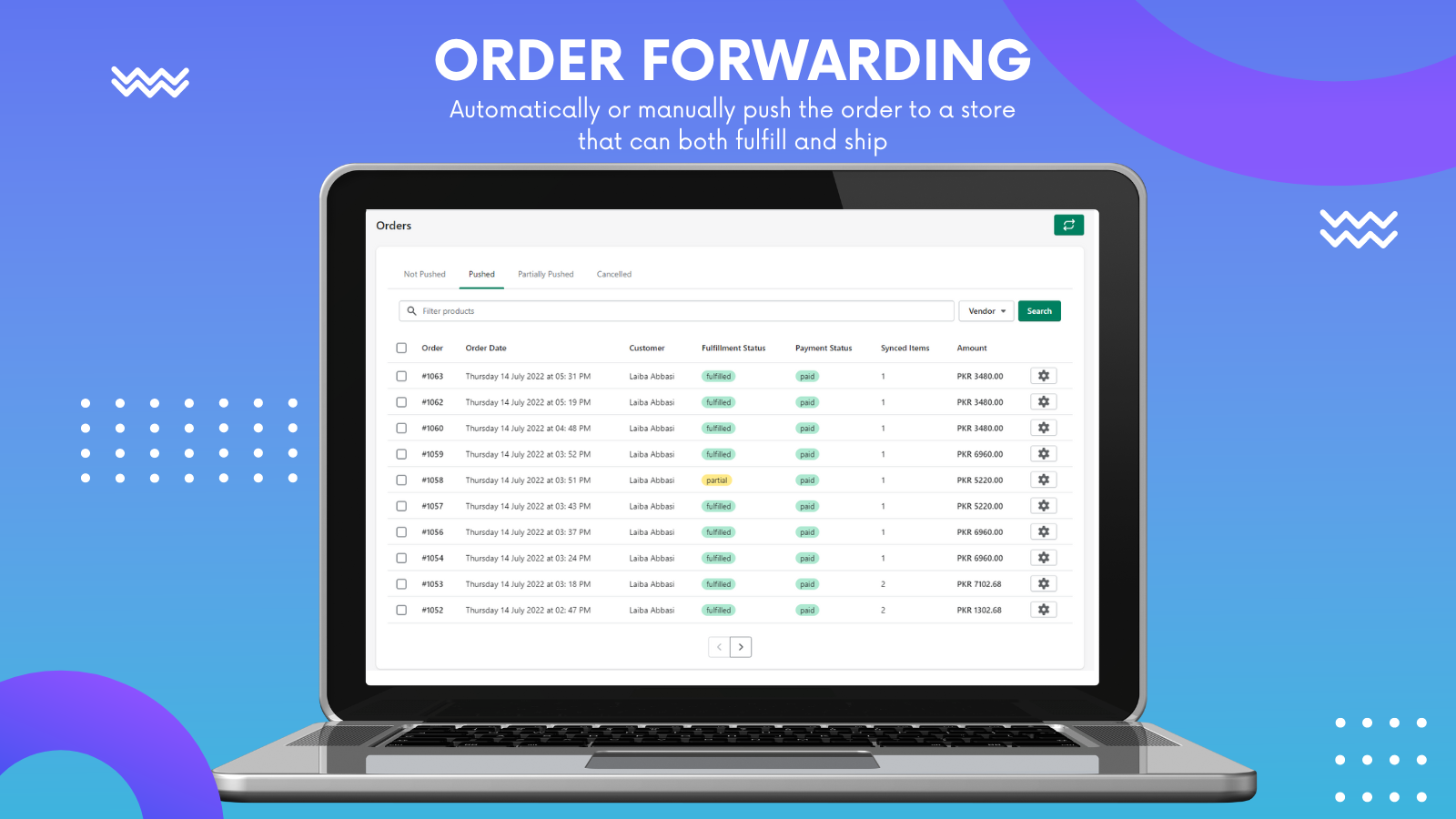 Forward orders to source store for fulfillment