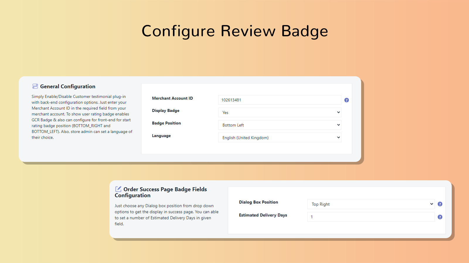 Front-view of Google Customer Review & Rating Badge