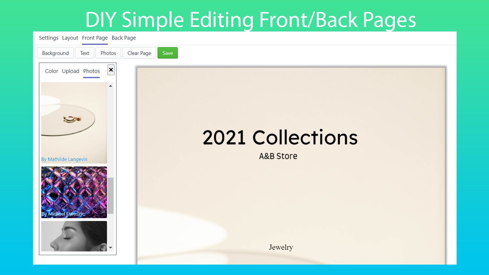 Front/Back page Catalog Editor