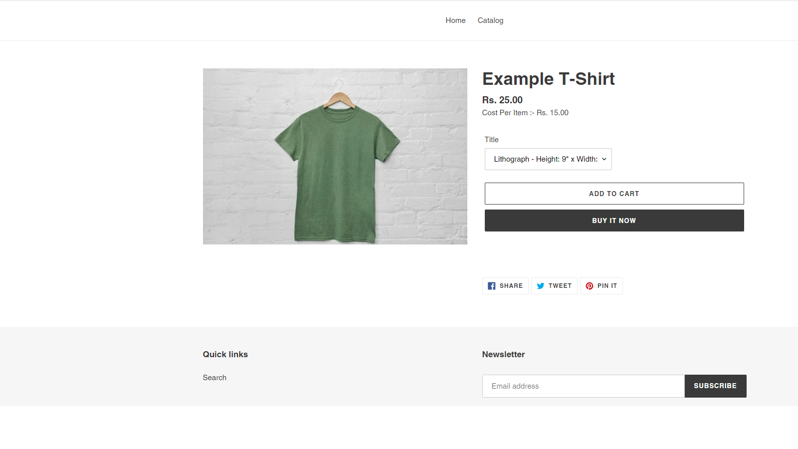 Frontend page to display cost per item of product