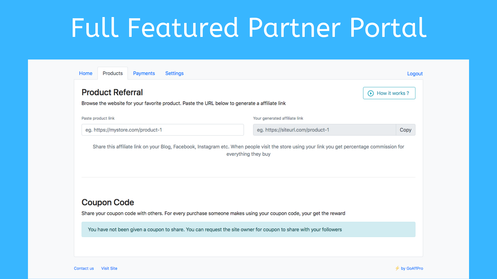 Full Featured Affiliate Portal