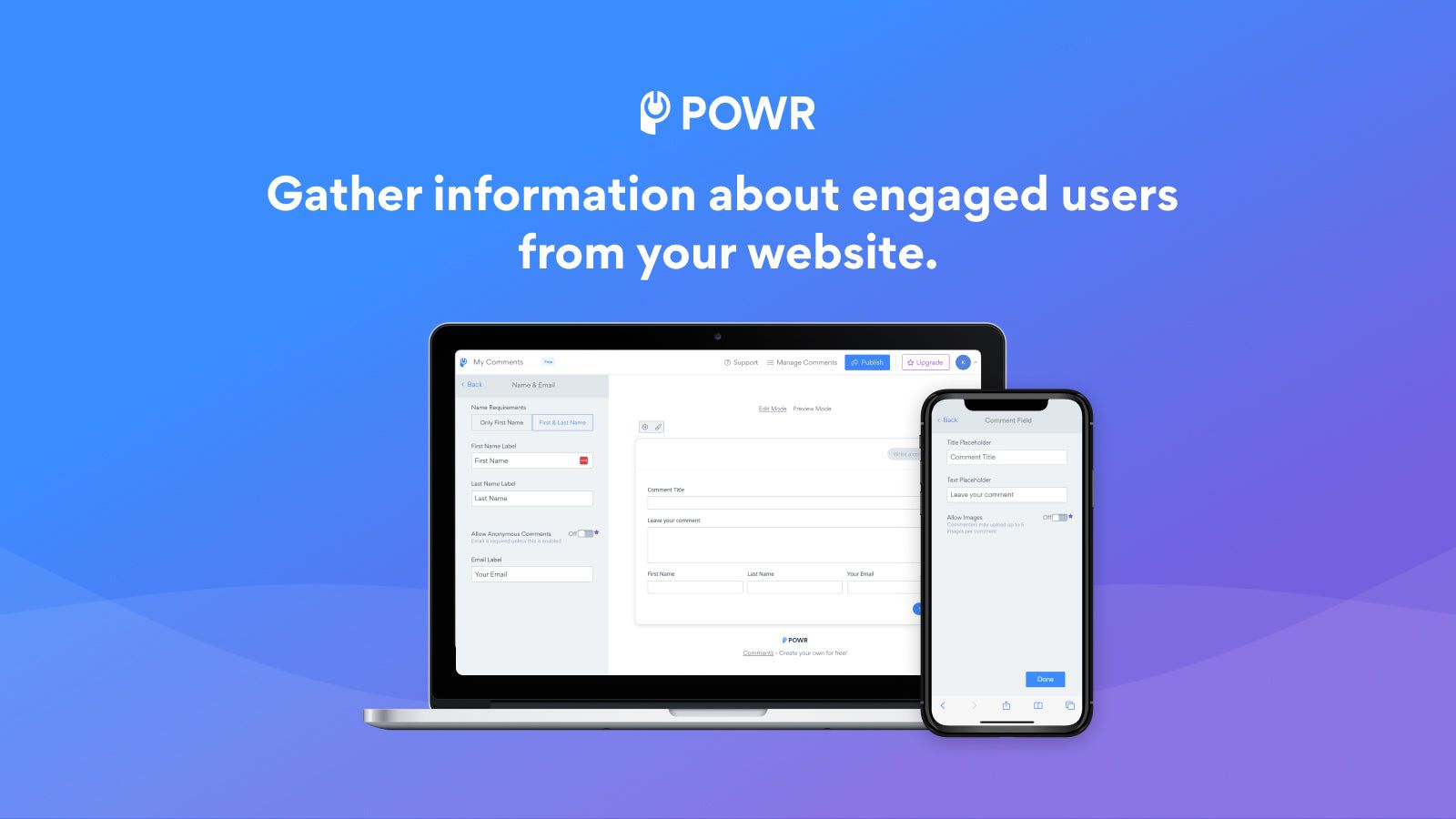 Gather information about engaged users from your website.