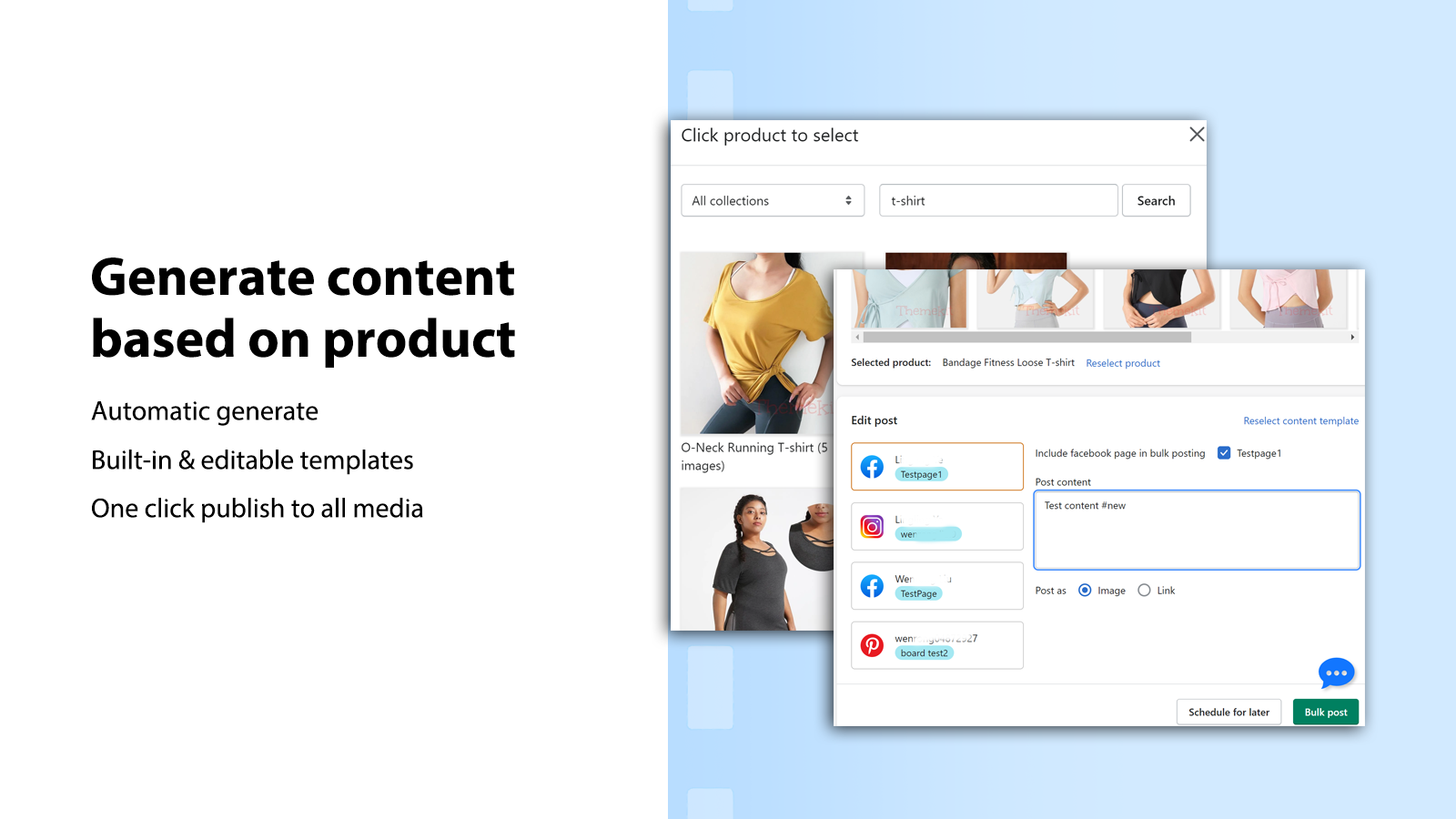 Generate content based on product