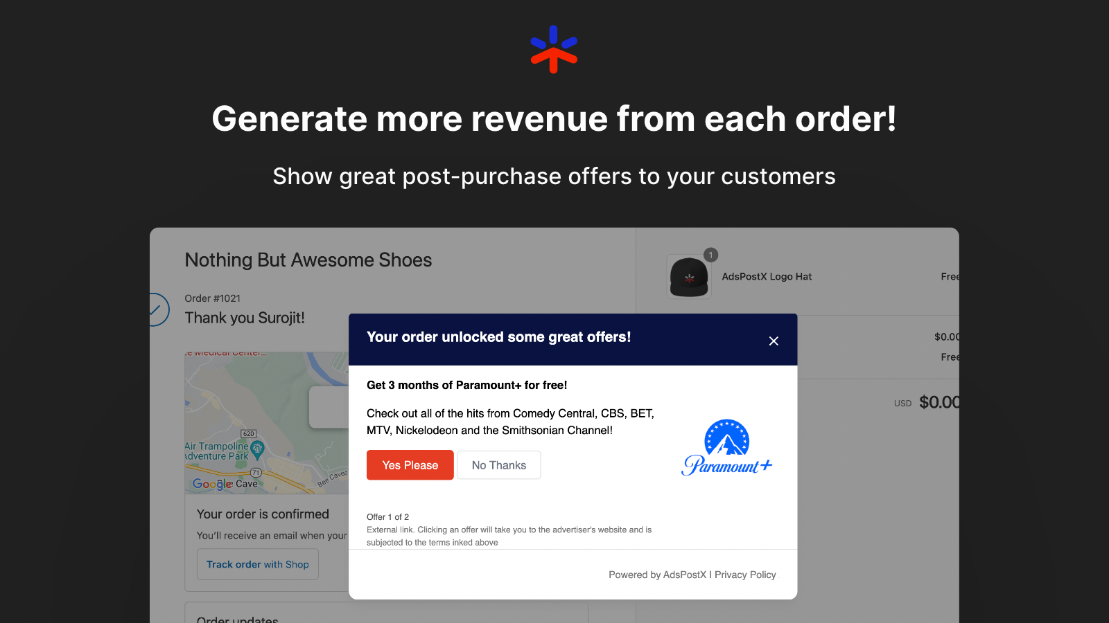 Generate more revenue from each order with post-purchase offers