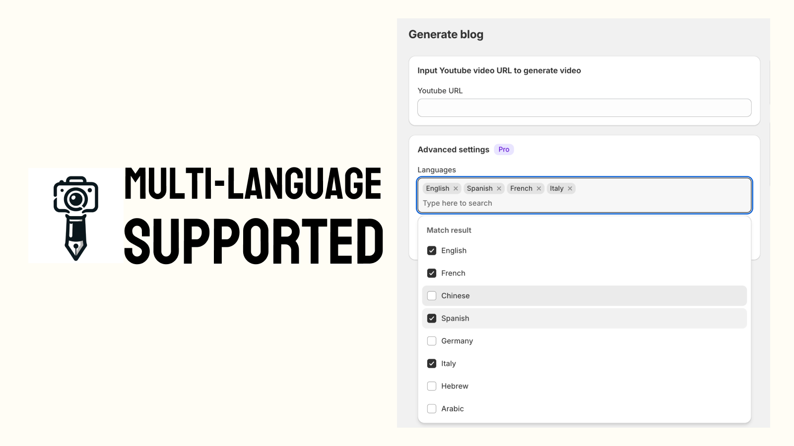 generate multi language blog