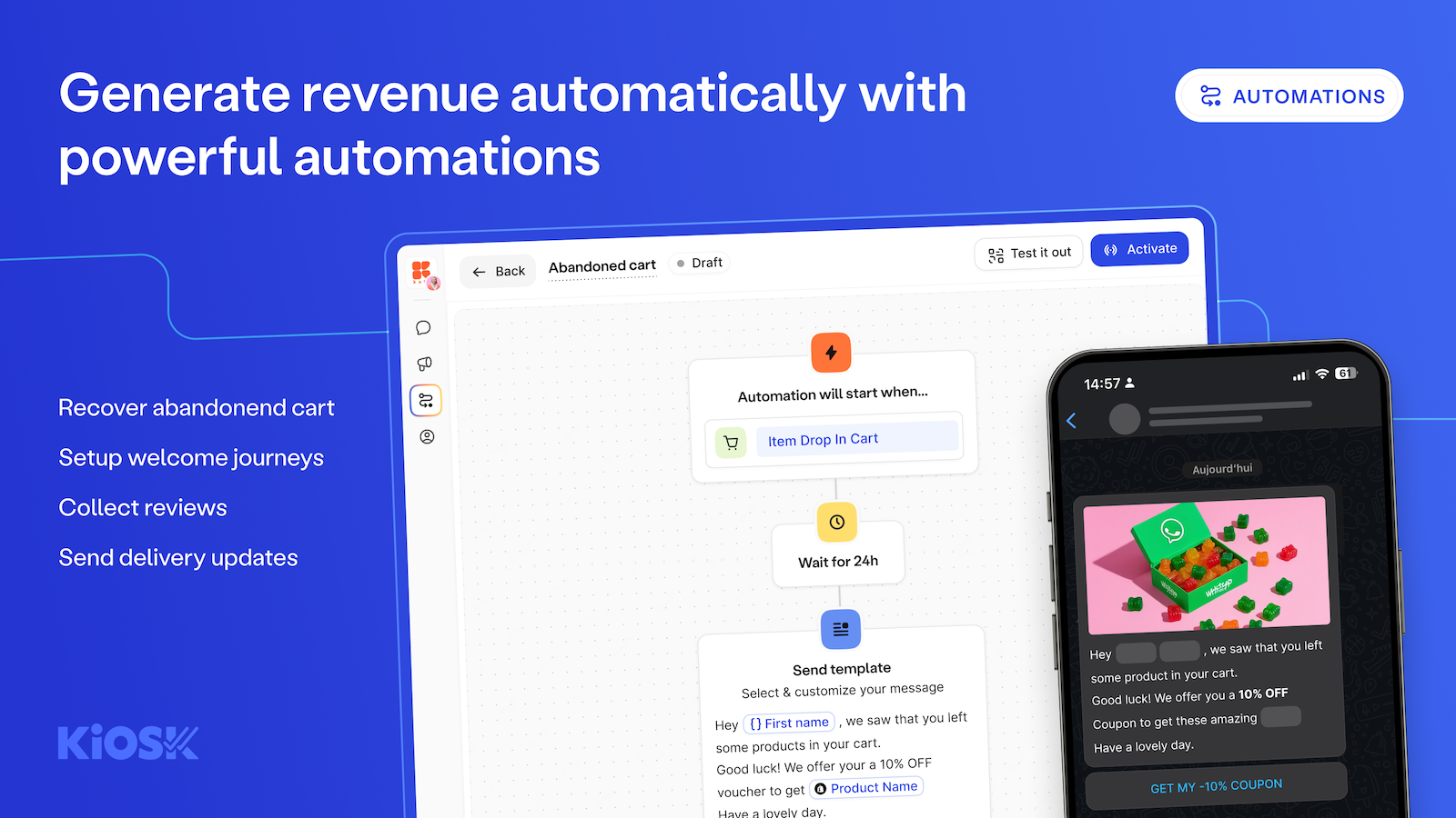 Generate revenue automatically with powerful automations