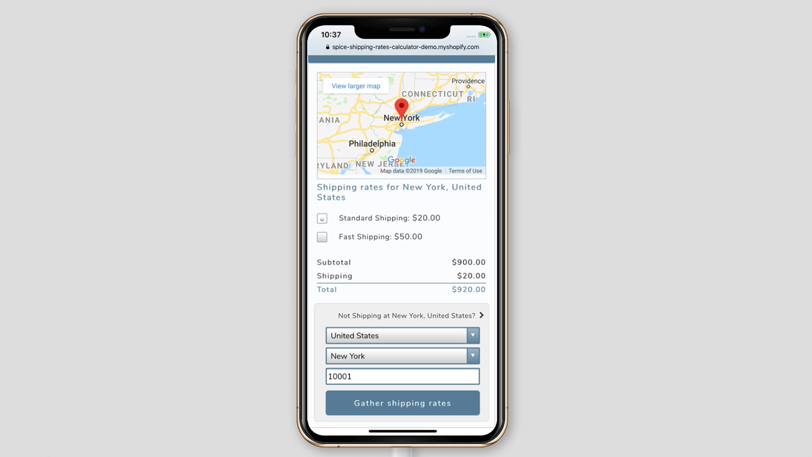 GeoIP Shipping Calculator on MObile