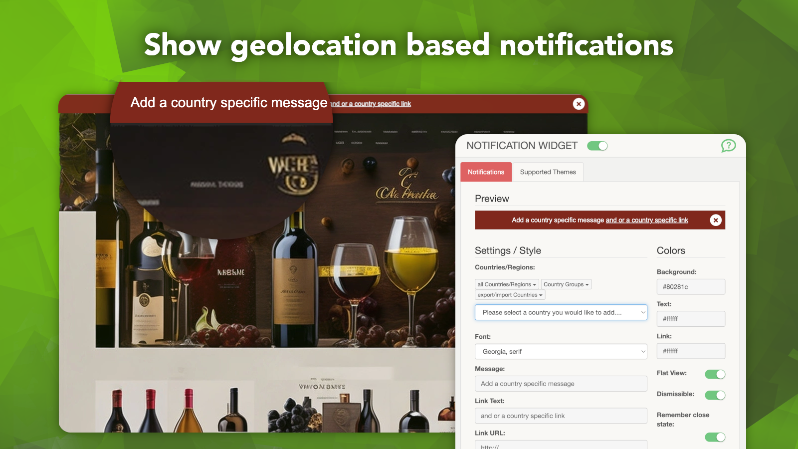 Geolizr notification widget