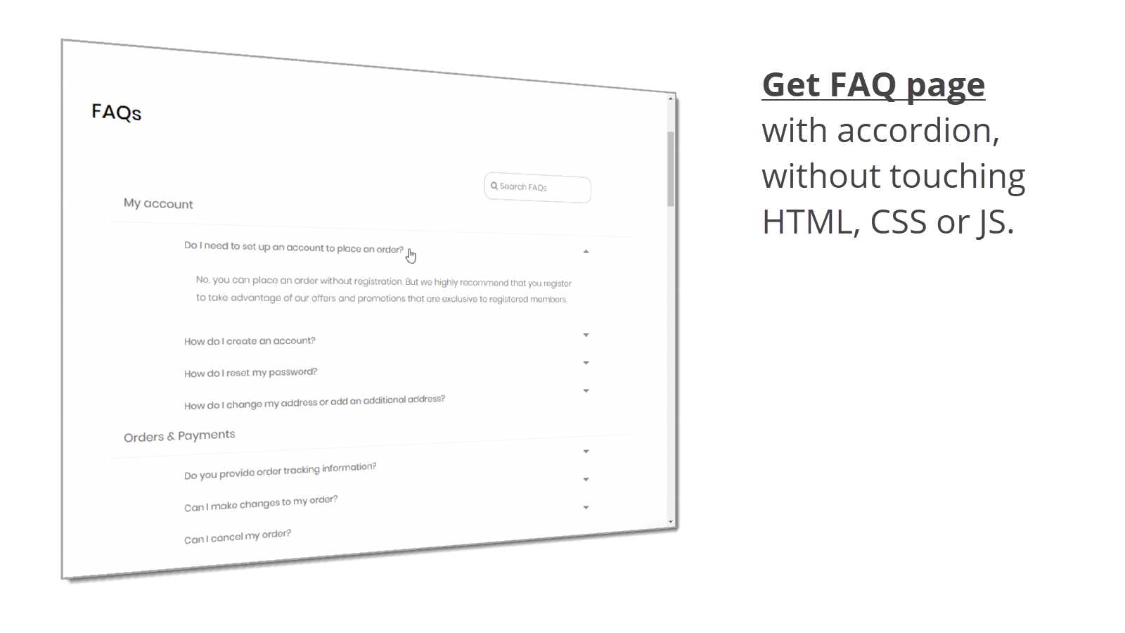 Get a responsive FAQ page with accordion