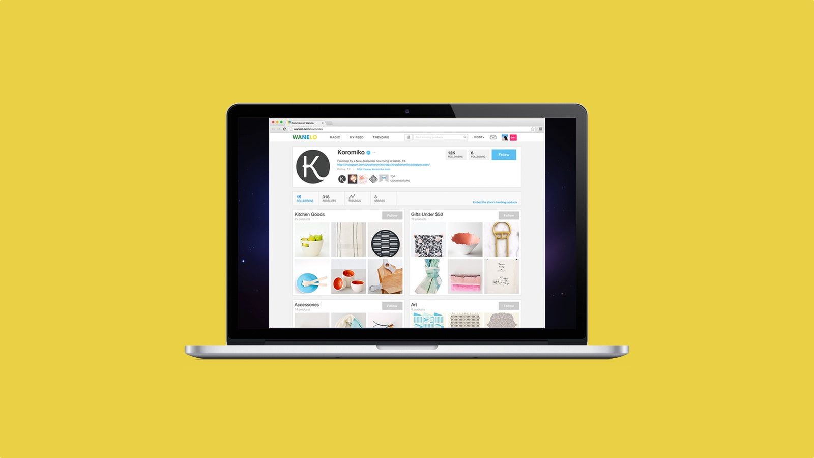 Get a Wanelo store page populated with your product catalog