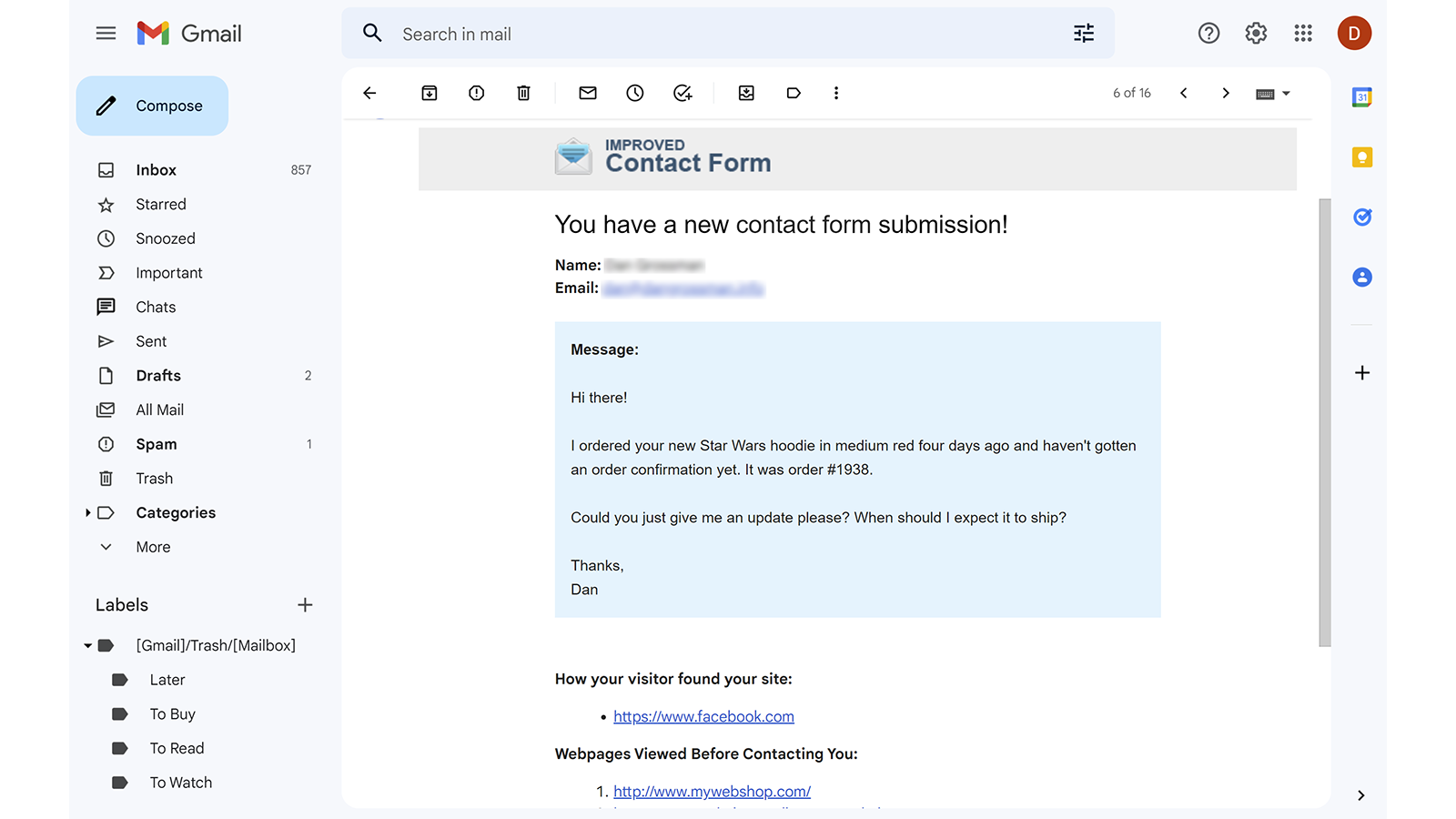 Get Contact Form Submissions In Your Email