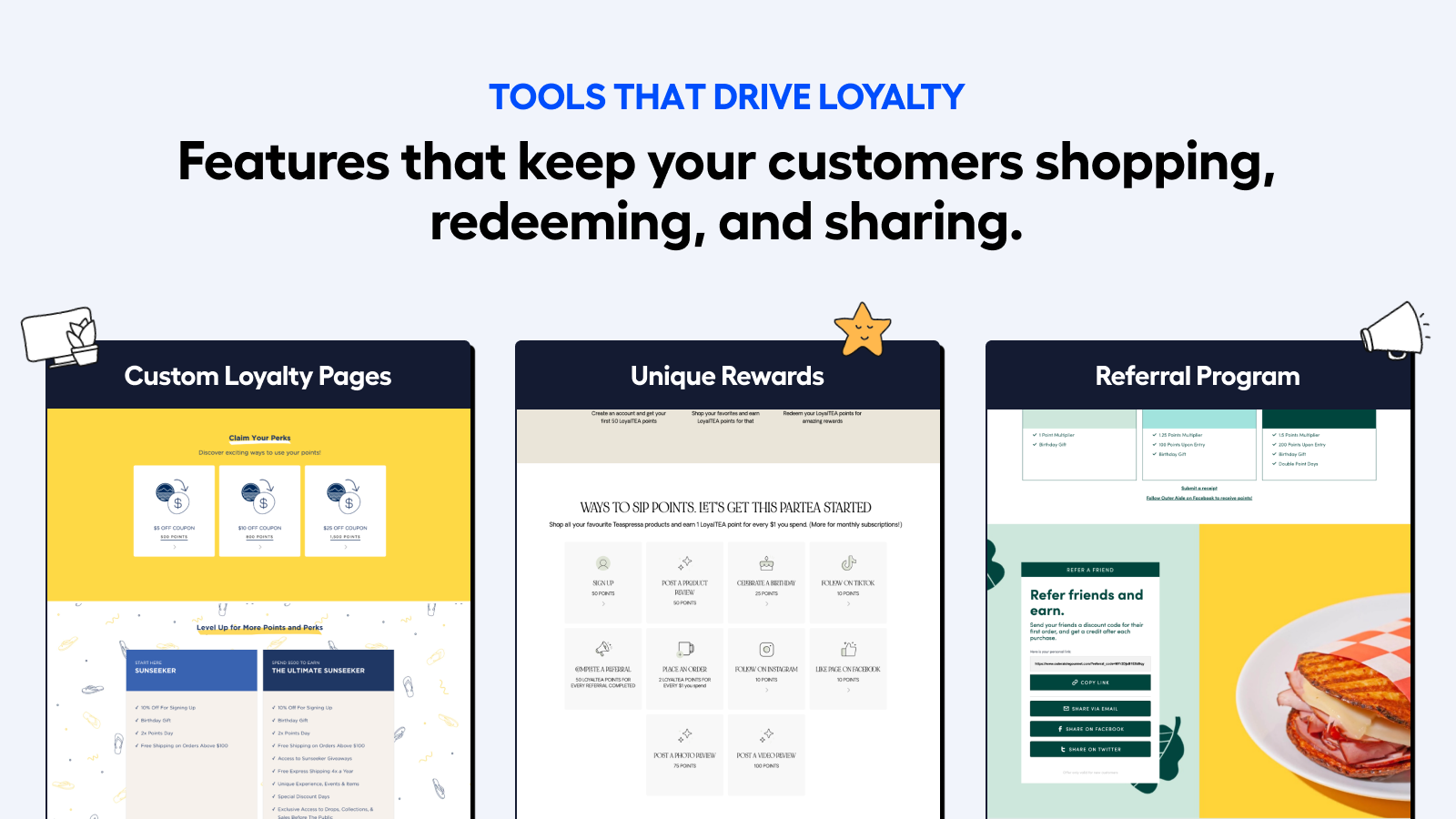 Get creative with our loyalty page builder