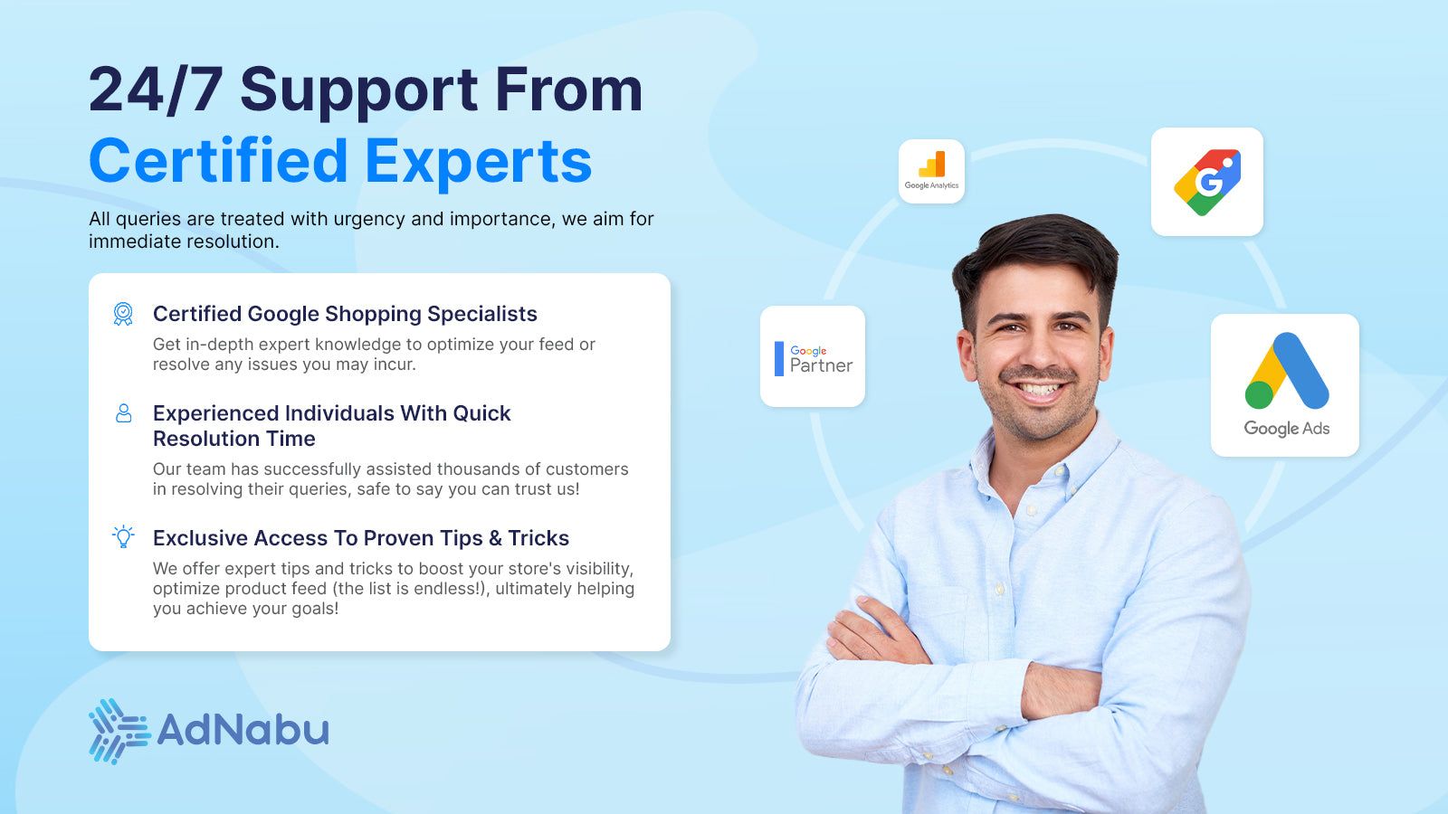 Get help from certified Google Ads & Shopping experts
