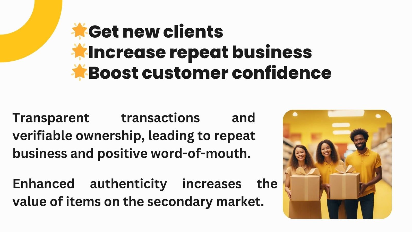 Get new clients, increase repeat business, boost confidence
