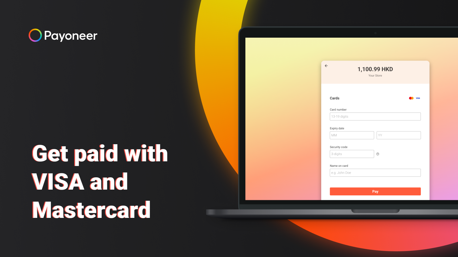 Get paid with VISA and Mastercard