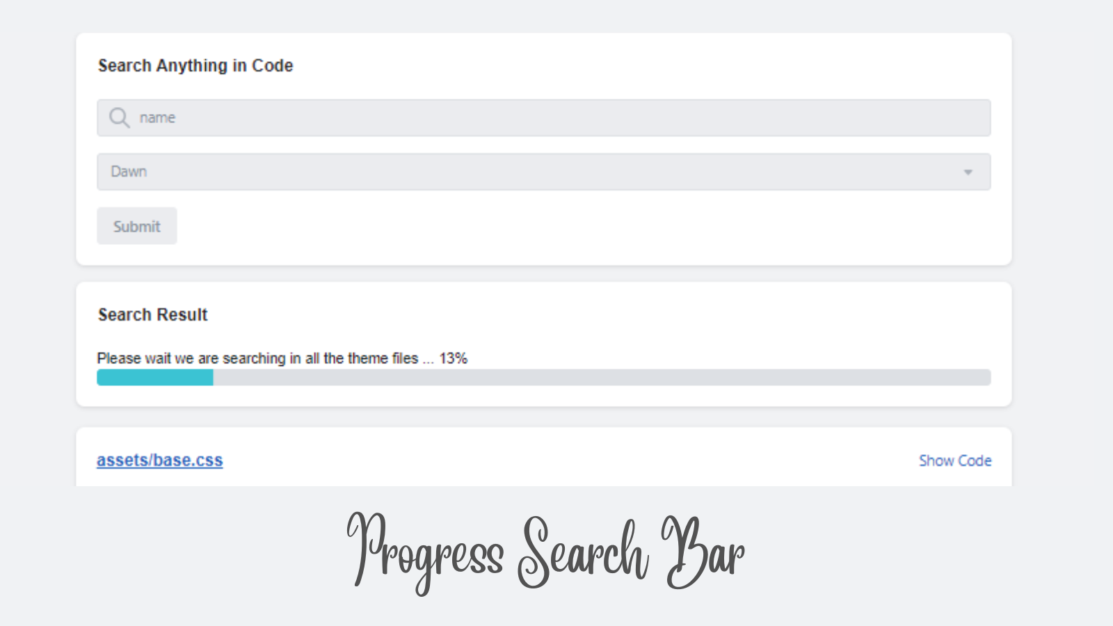 Get progress search bar screenShot