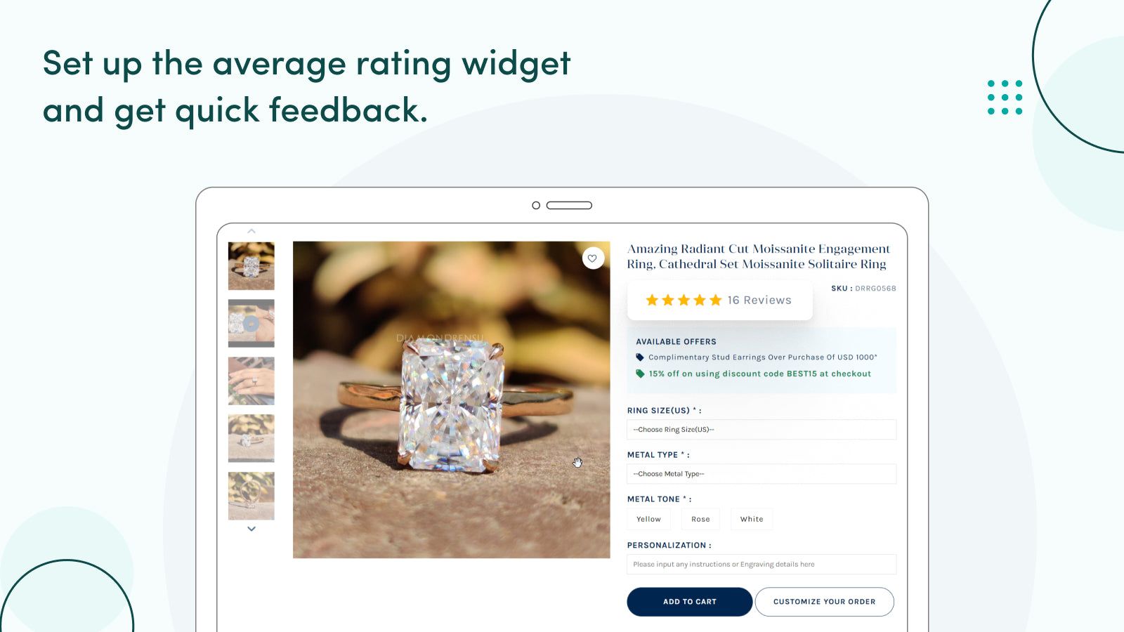 Get quick feedback with the average rating widget.