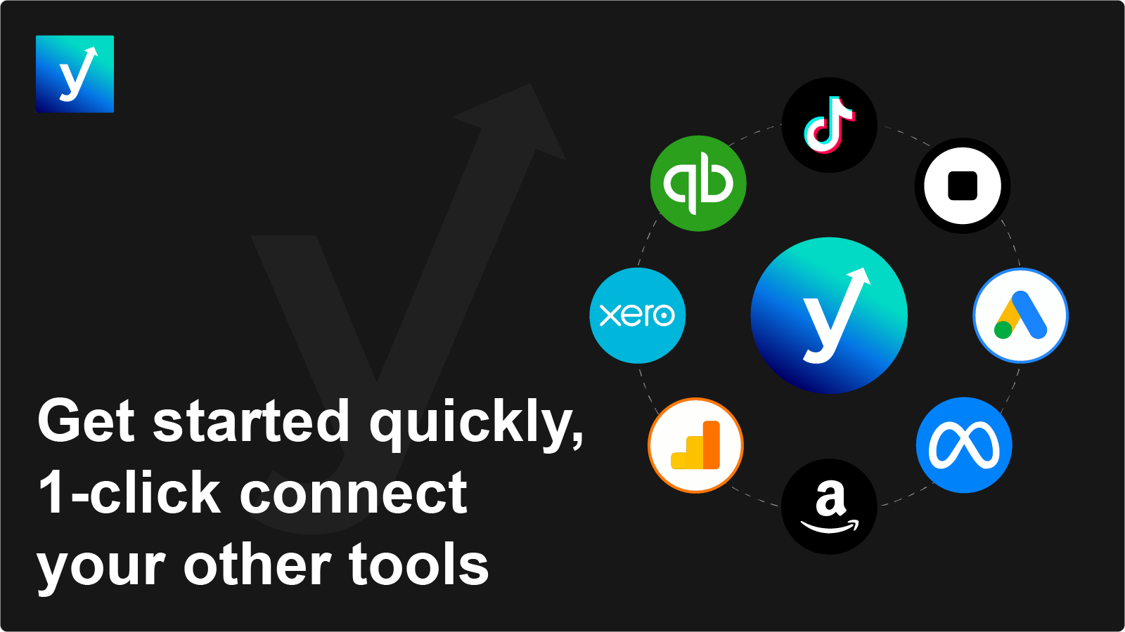 Get started quickly, 1-click connect your other tools to Yosoku