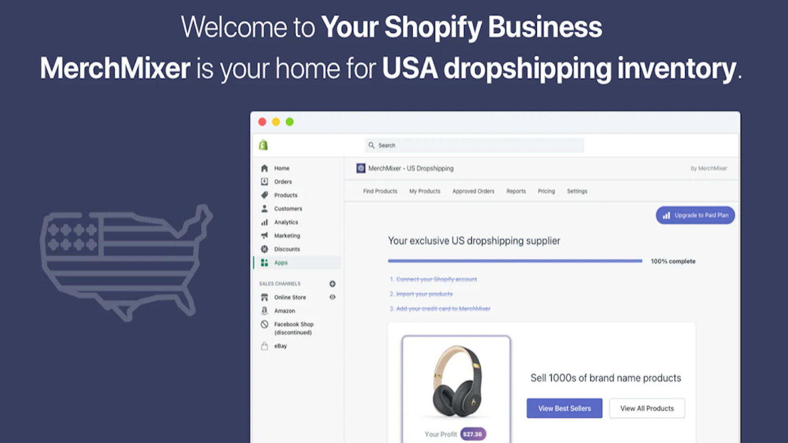 Get Started with Shopify Dropshipping MerchMixer Home Page