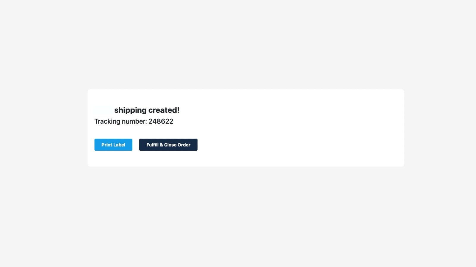 Get tracking number information and fulfill the order