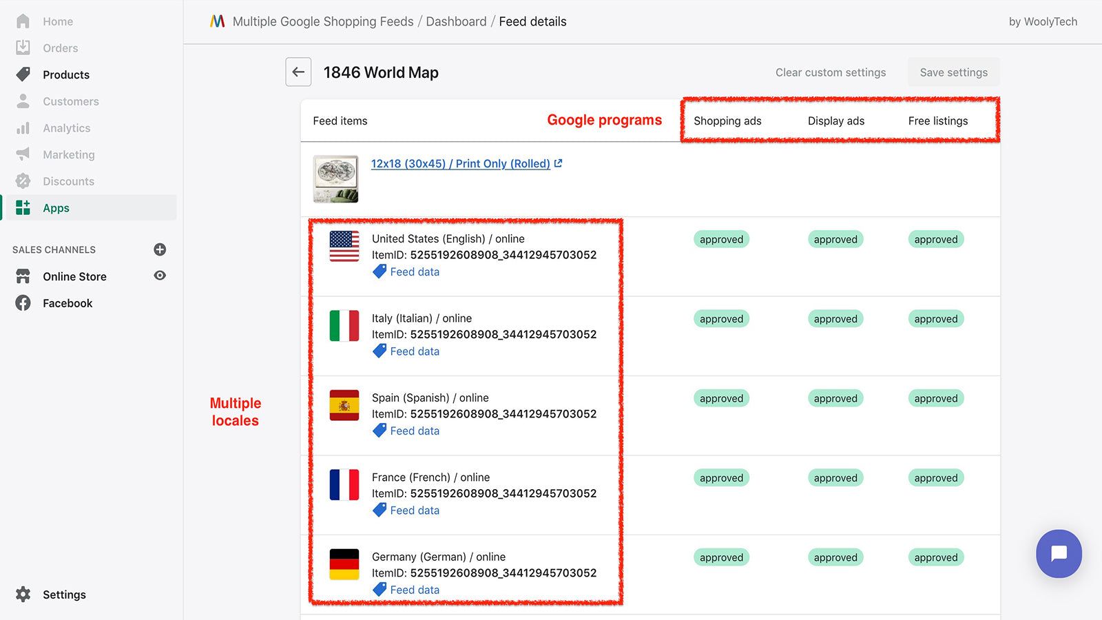 Get your products on all Google programs, in multiple languages