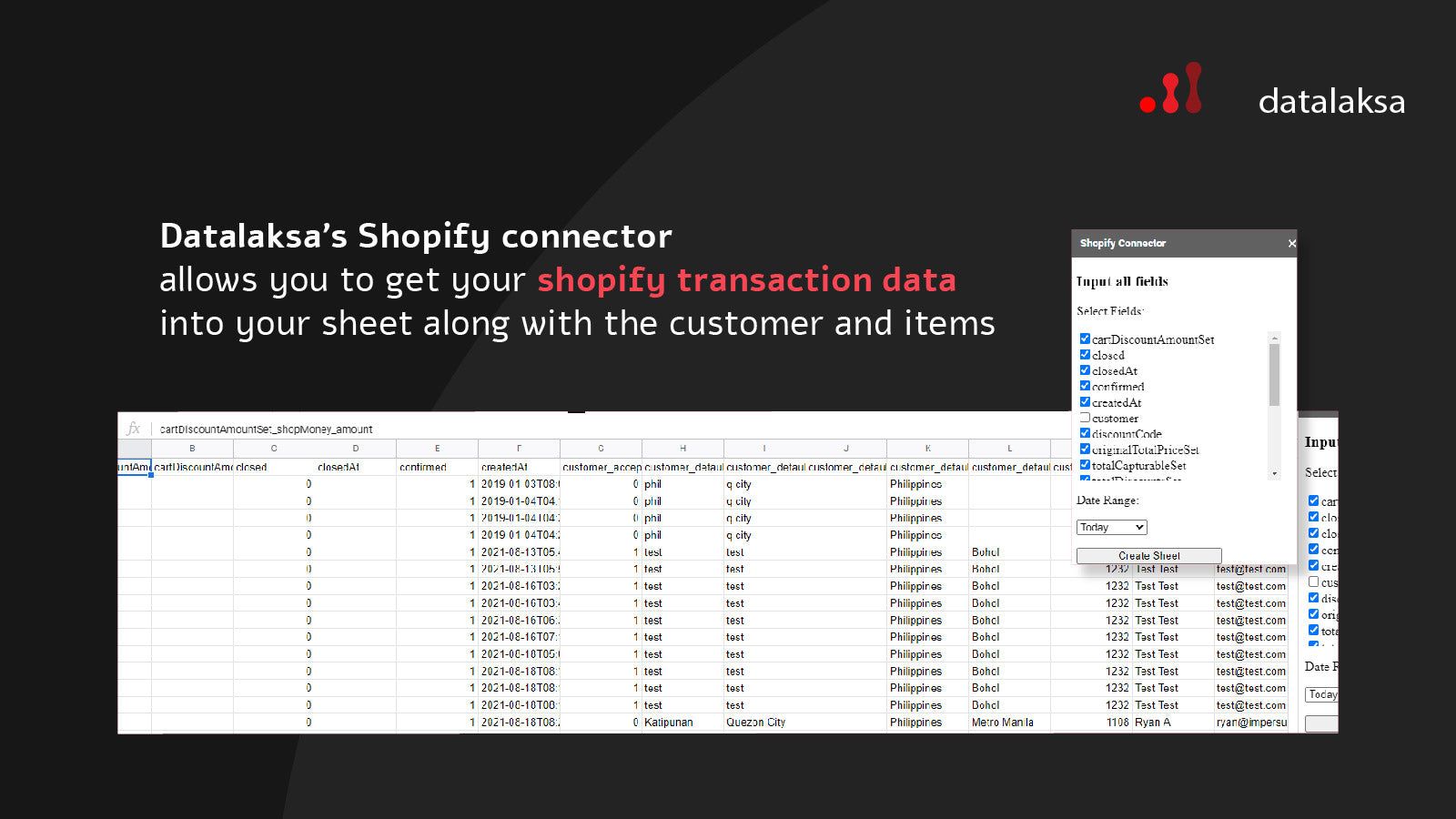 Get your Shopify data into a spreadsheet