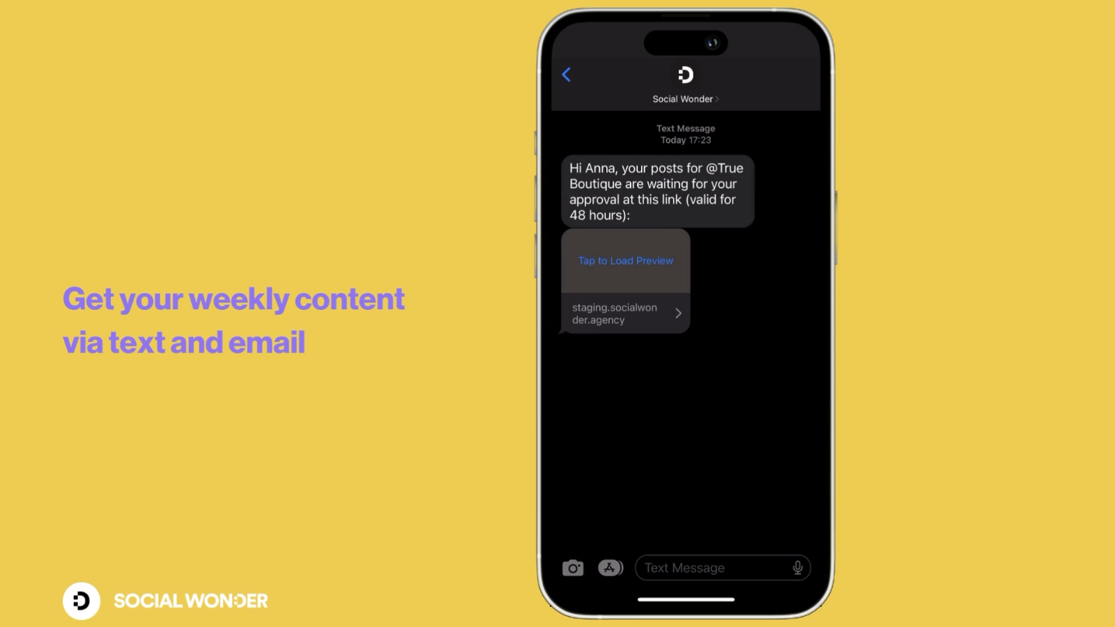 Get your weekly content by text and email