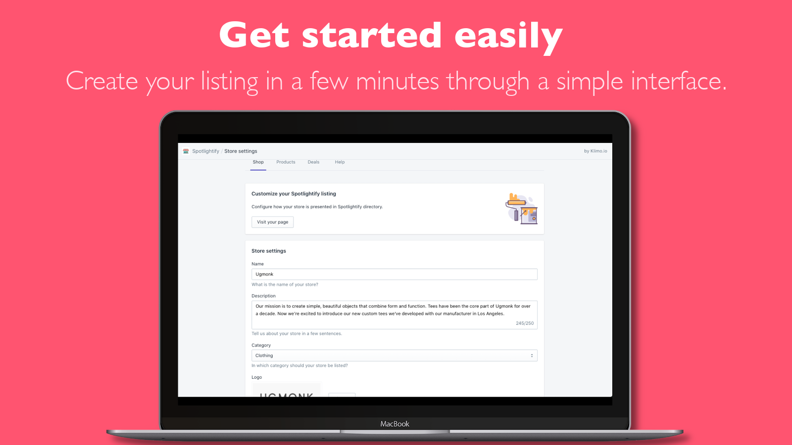 Getting started is easy. Create your listing in a few seconds.