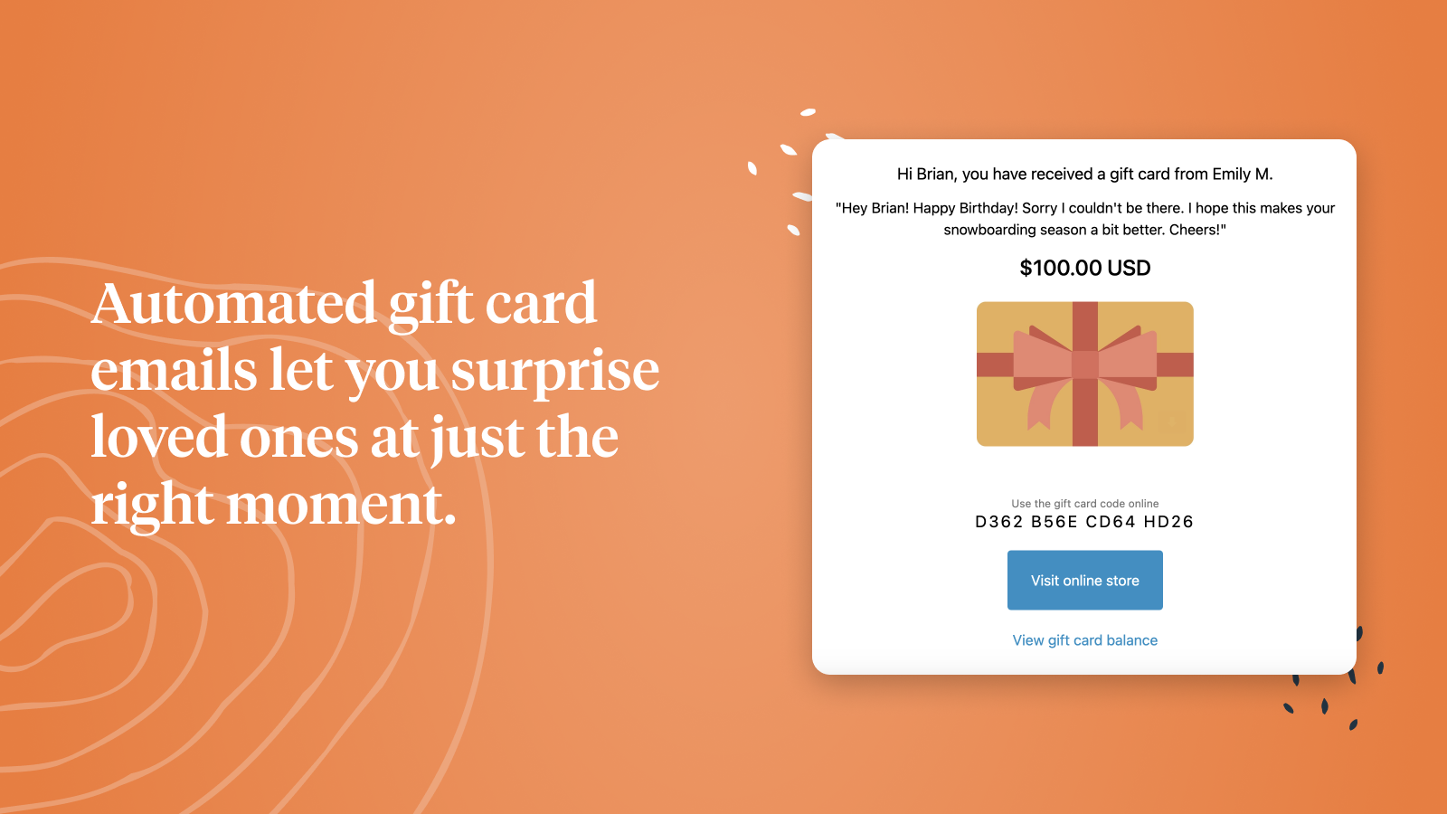 gift card recipient email