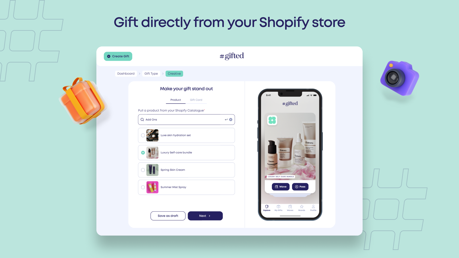 Gift directly from your Shopify store