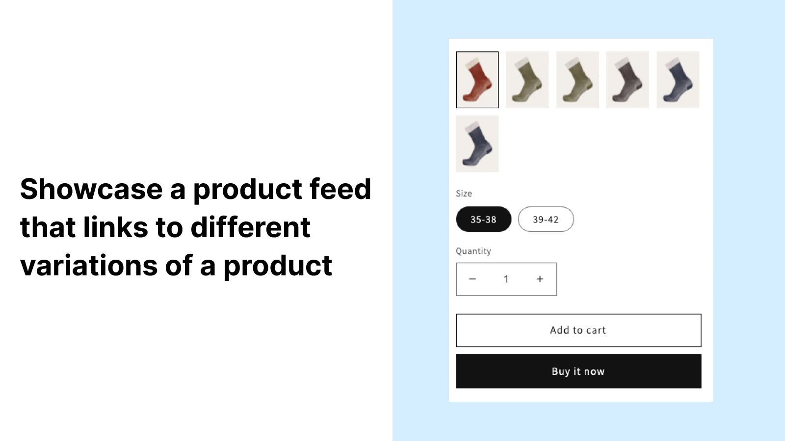 Gives you the option to display a Product Variant Feed