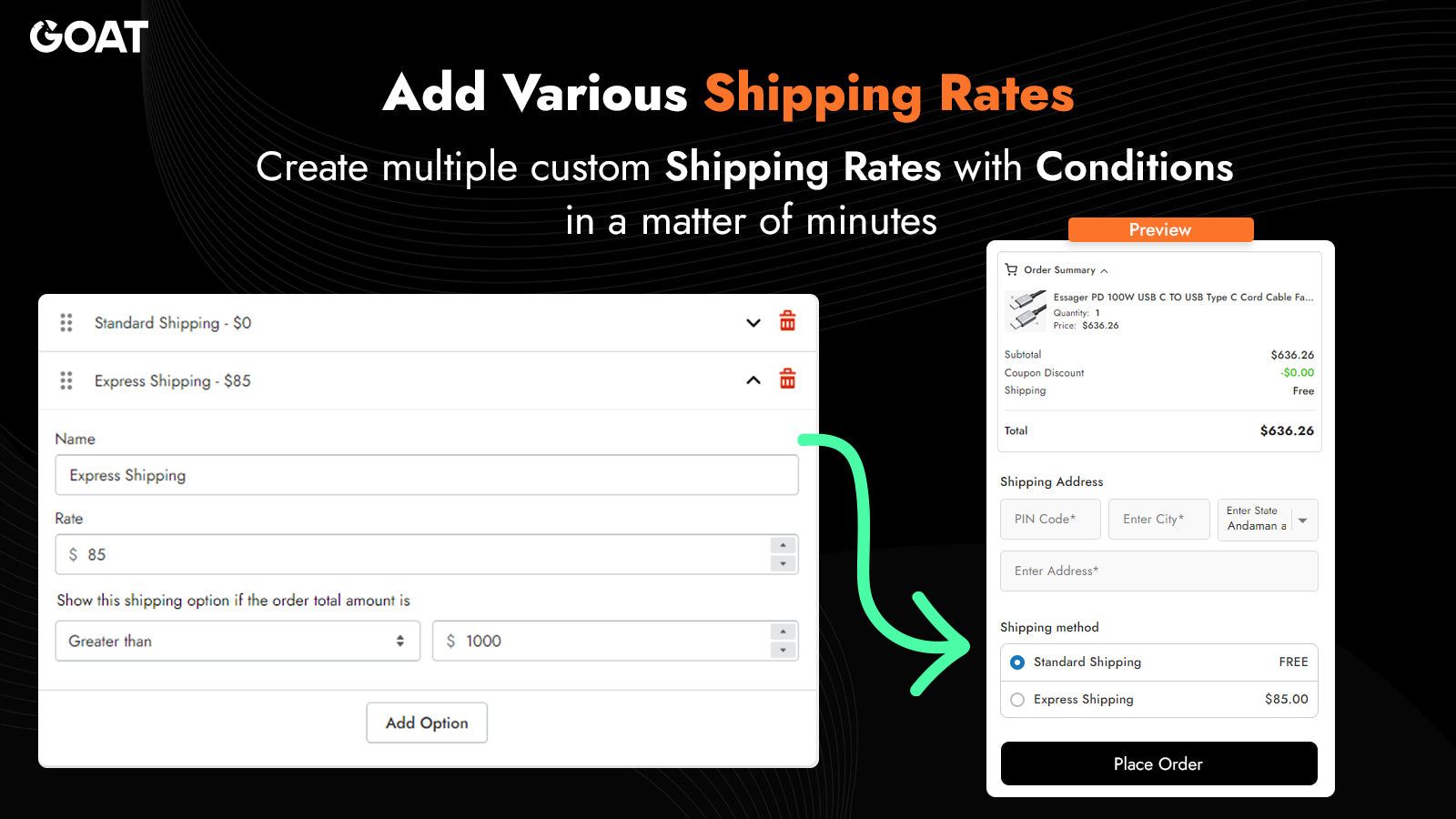 GOAT COD Forms - Shipping Method