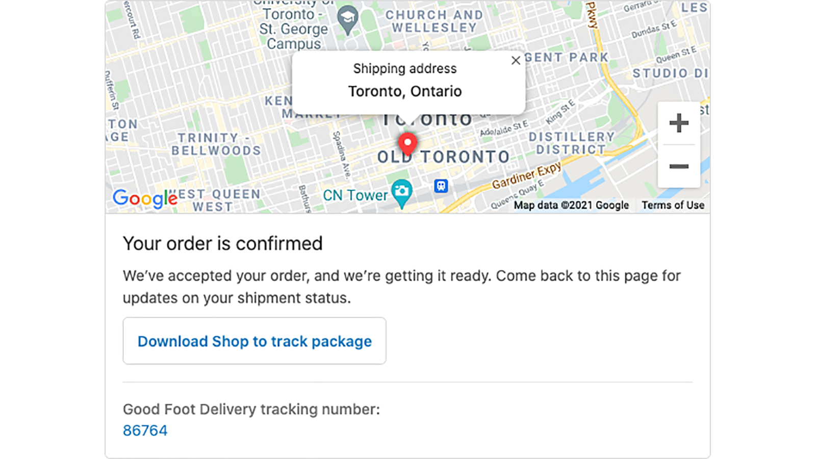 Good Foot Delivery tracking order number