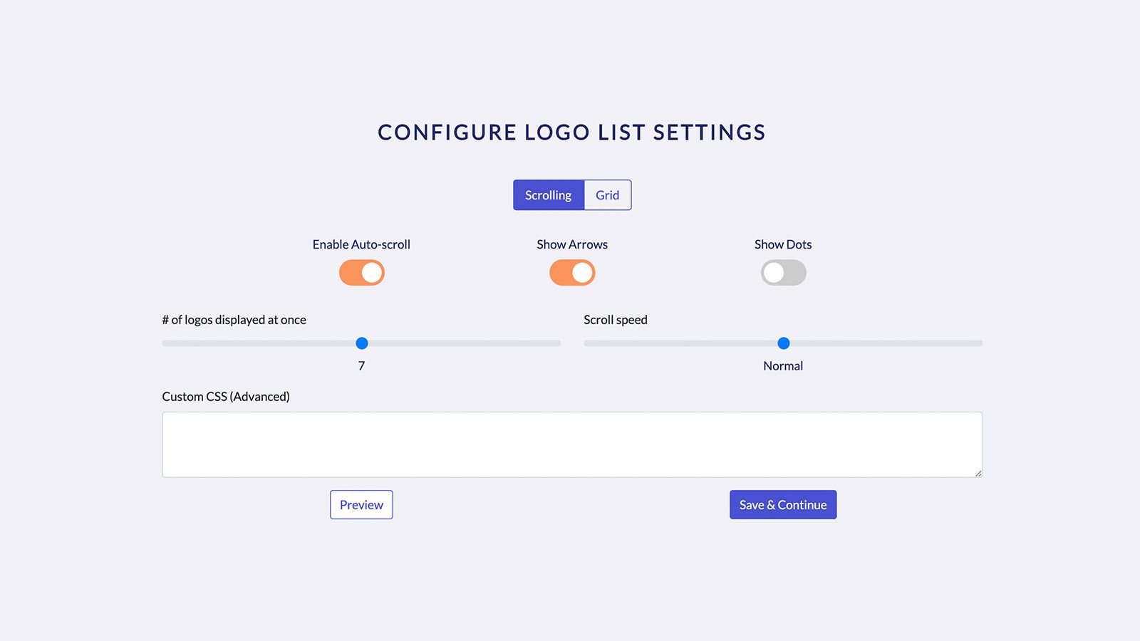 Good Logo Lists - Easy to use admin demo