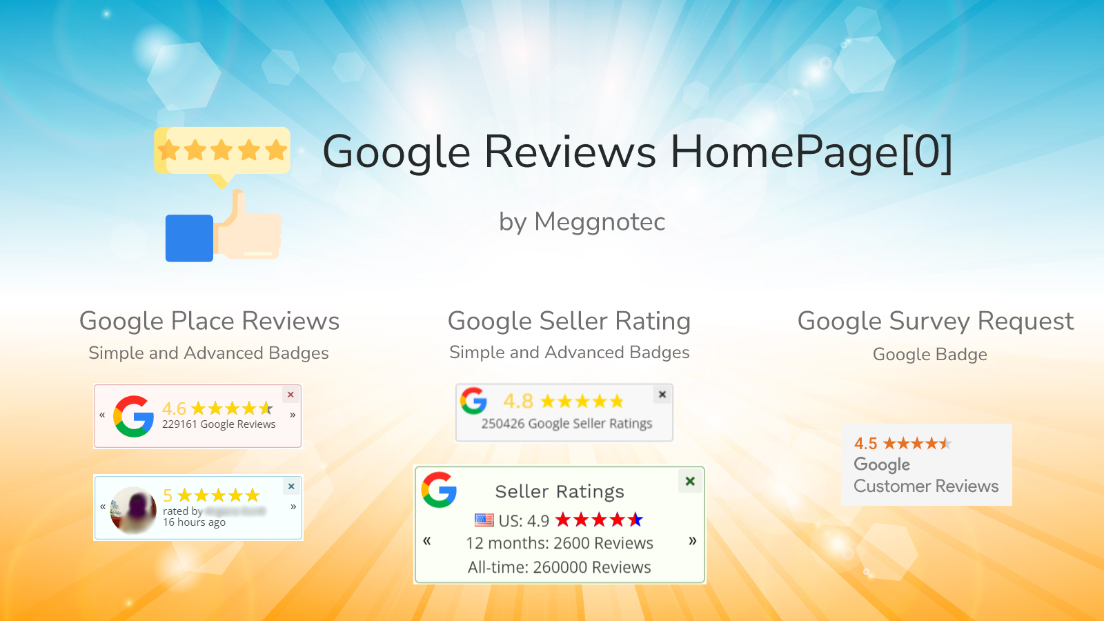Google Reviews by HomePage[0]: Display star ratings in badges