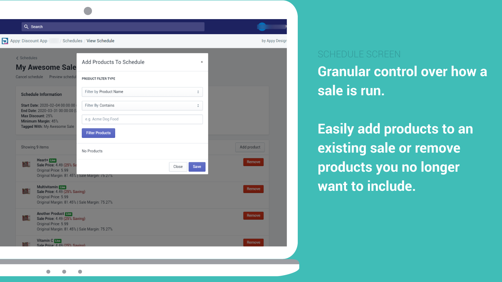 Granular control - Appy Sales and Discounts App
