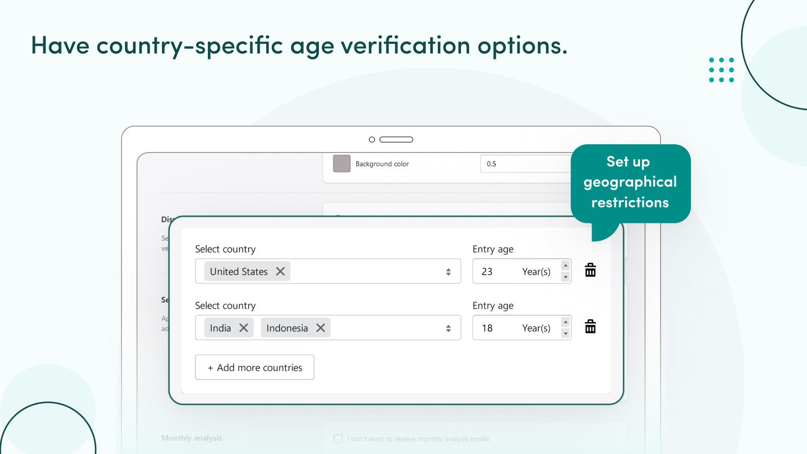 Have country-specific age verification options.