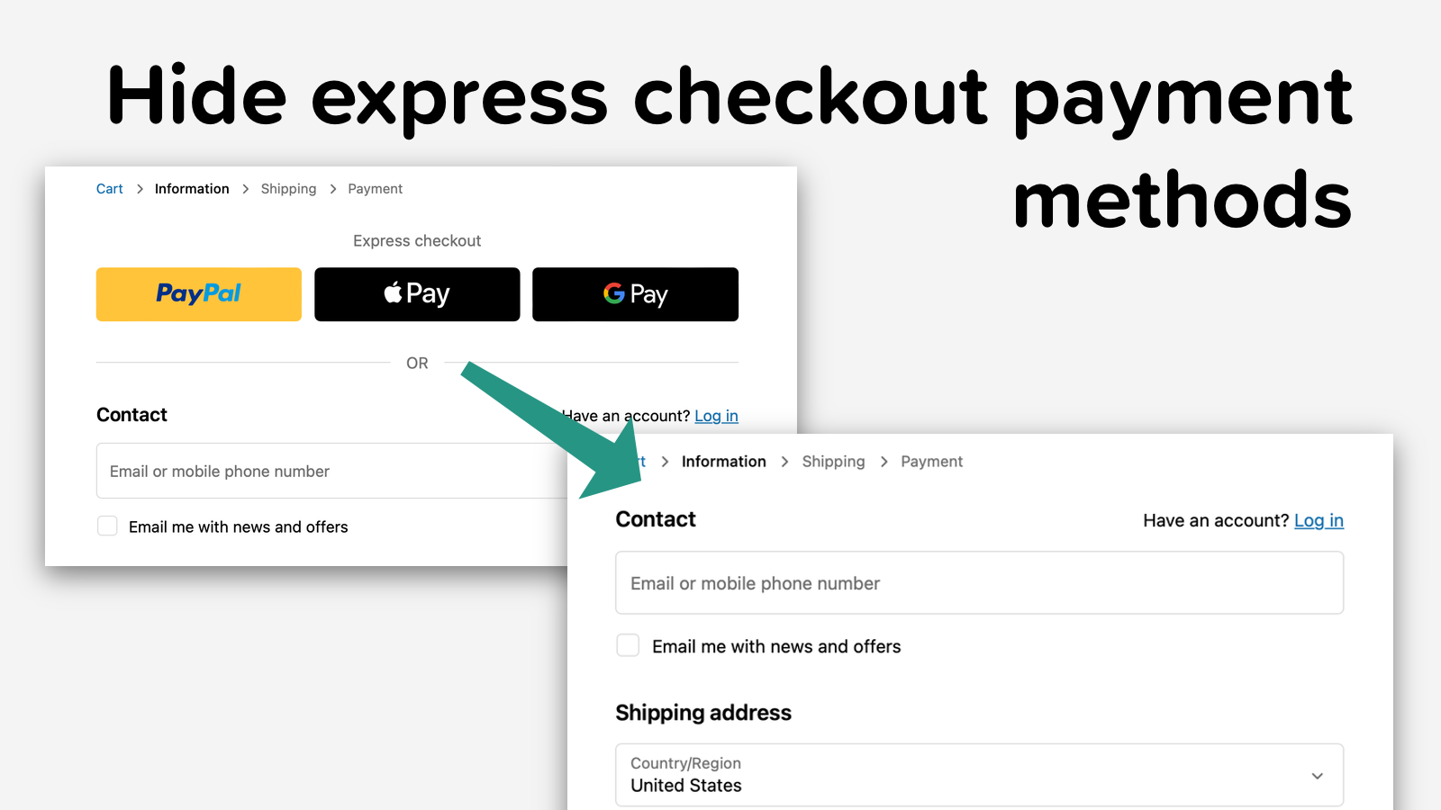Hide express checkout payment methods on initial checkout step