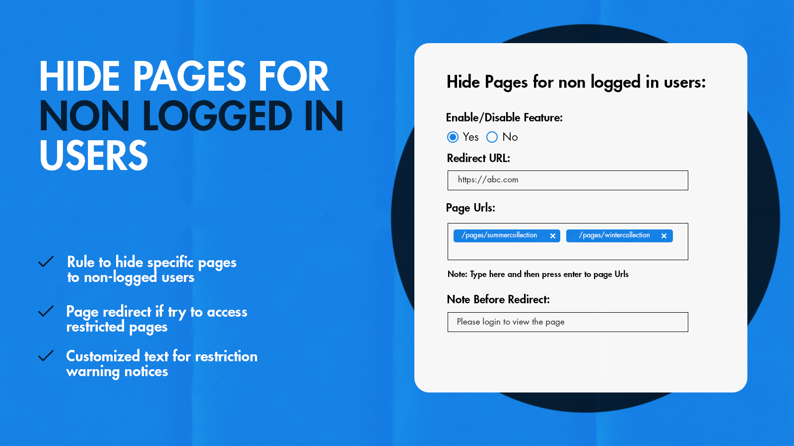 hide page non logged