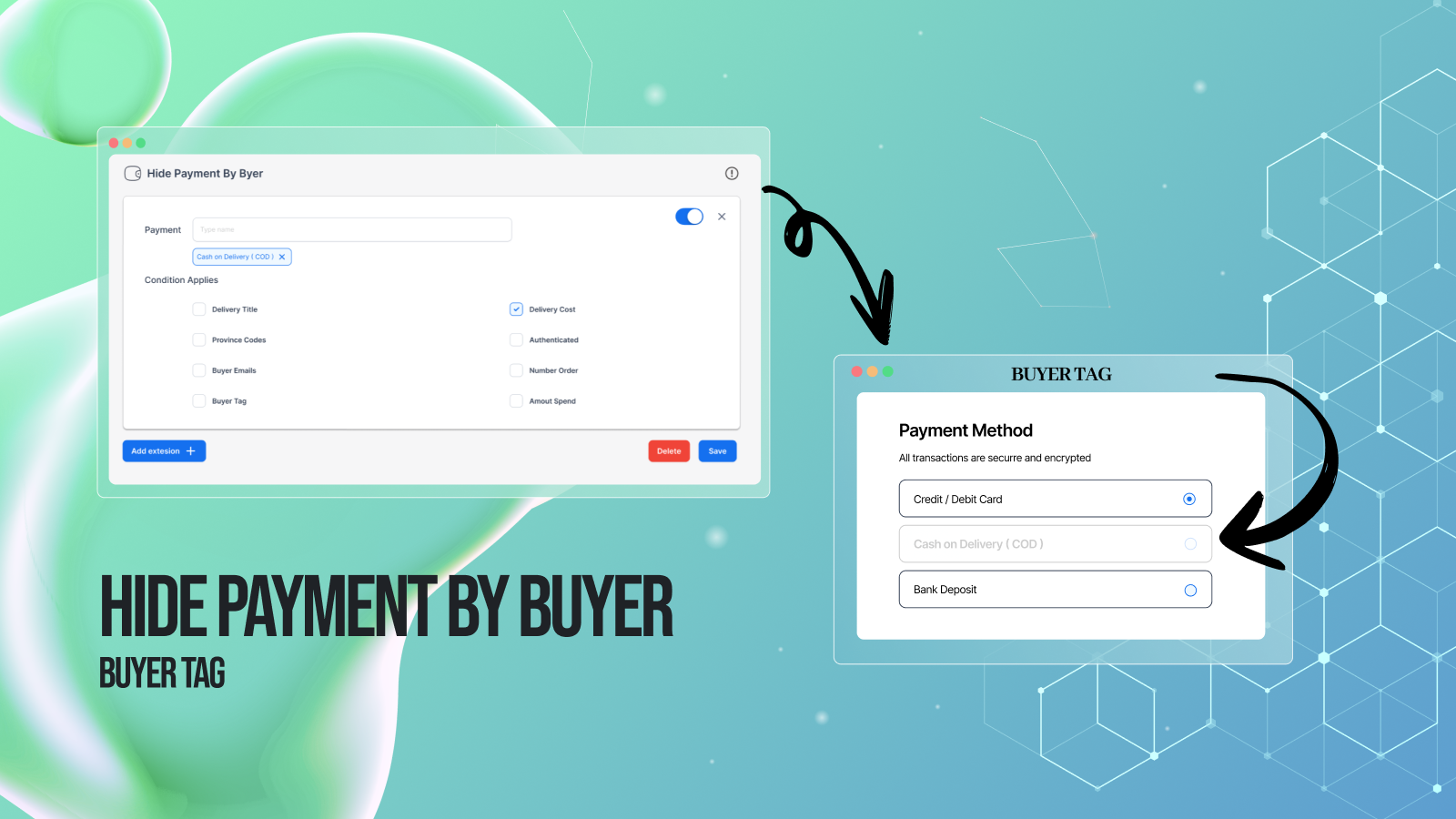 Hide payment by buyer