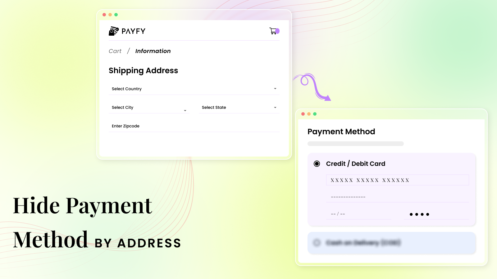 hide payment method by address(po box)