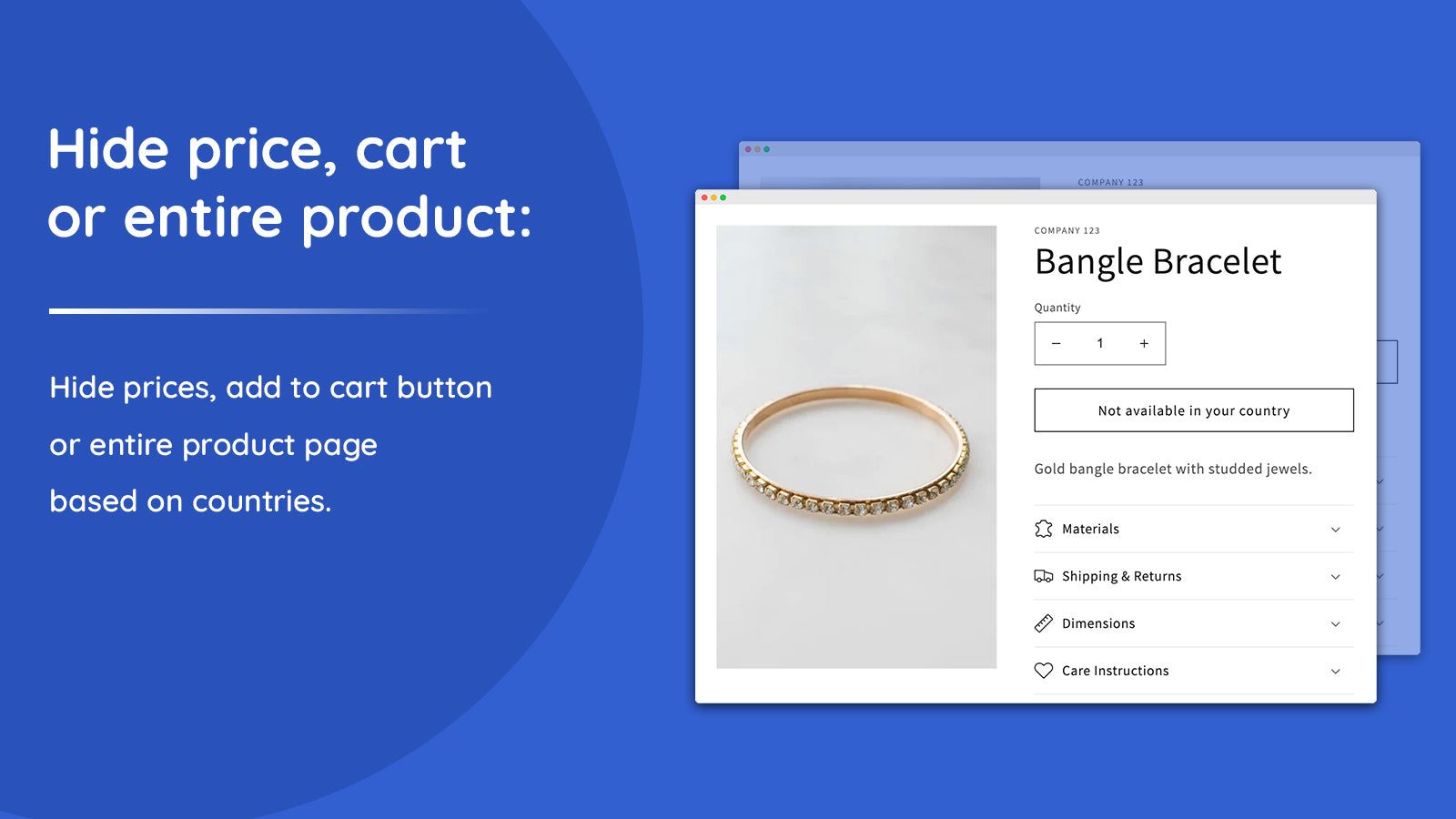 Hide price, cart or entire product by country