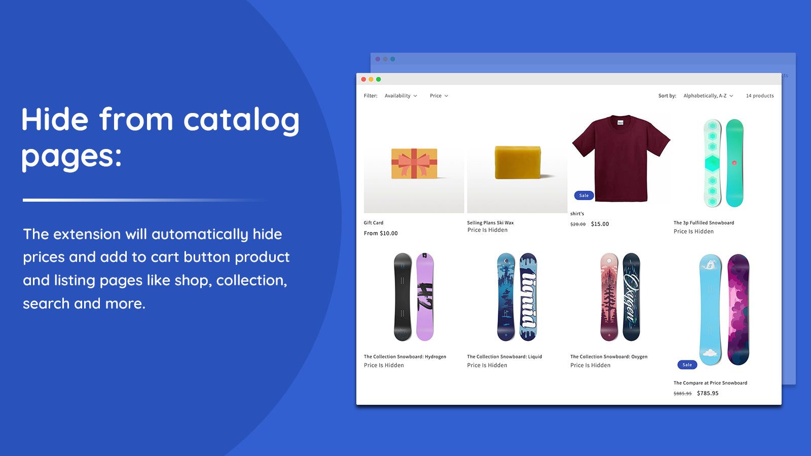 Hide price from catalog pages