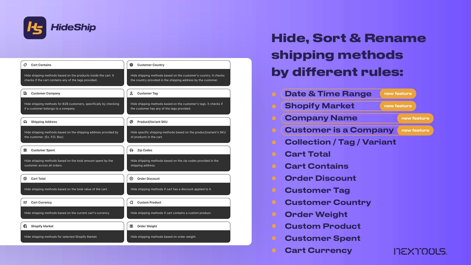 HideShip: Hide & sort shipping methods