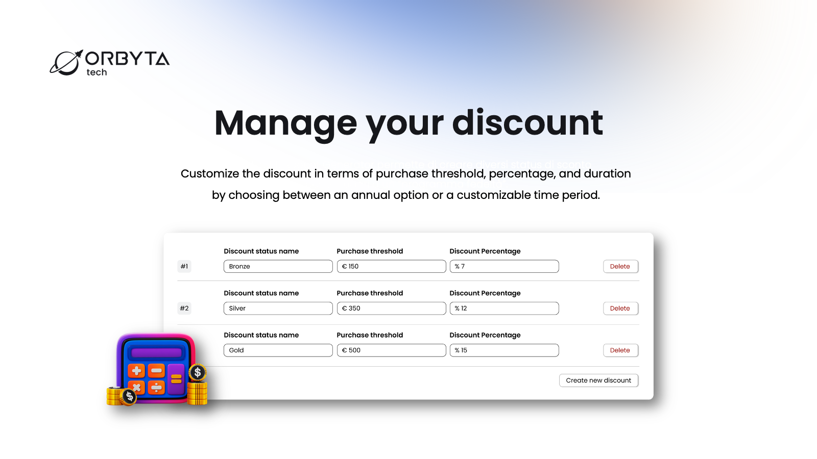 How to manage the discounts