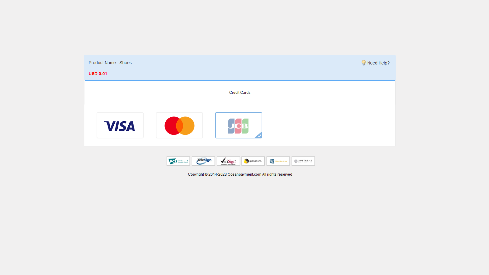 HSBC Instalment payment page.