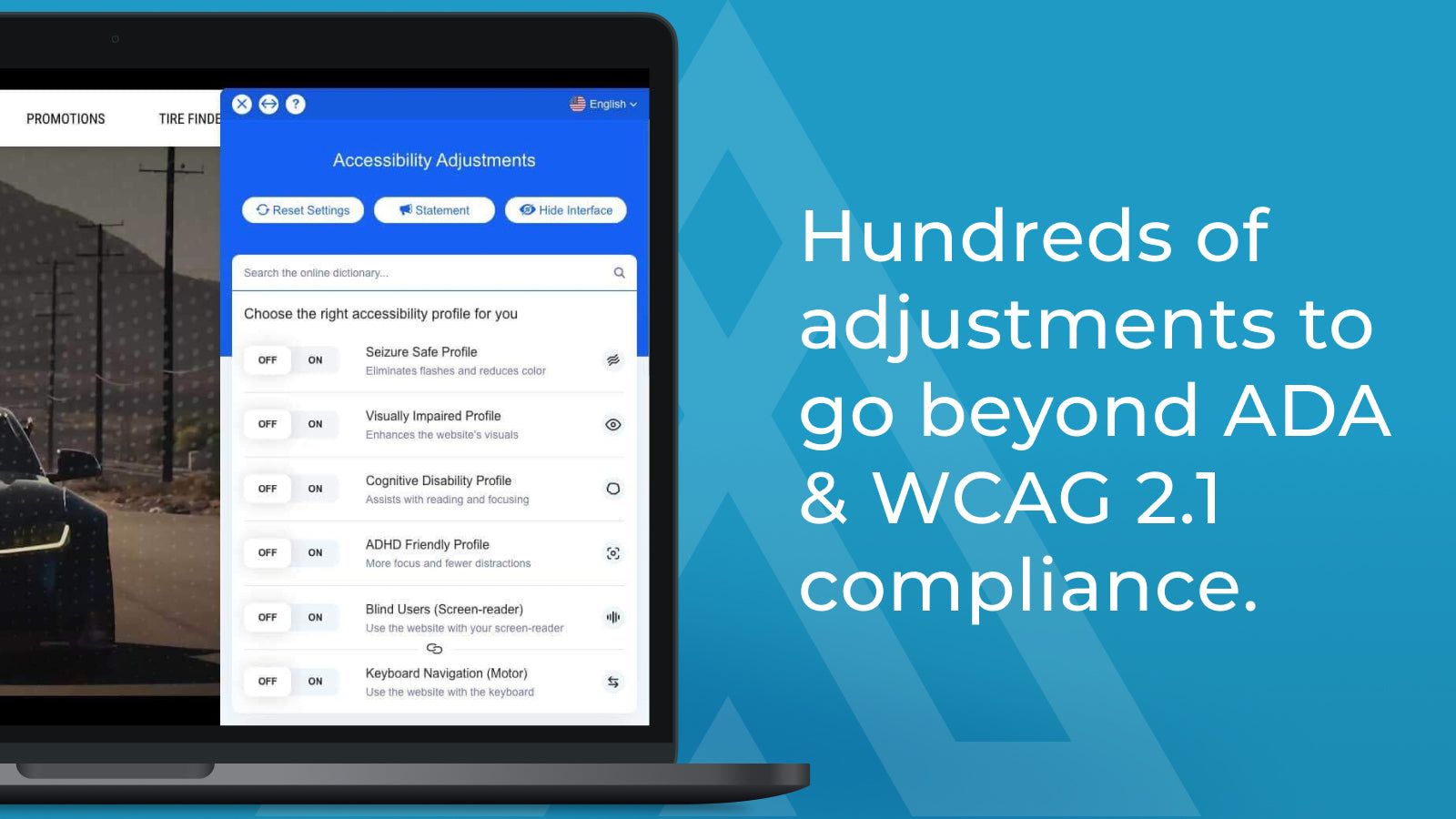 Hundreds of adjustments to go beyond ADA & WCAG 2.1 compliance.