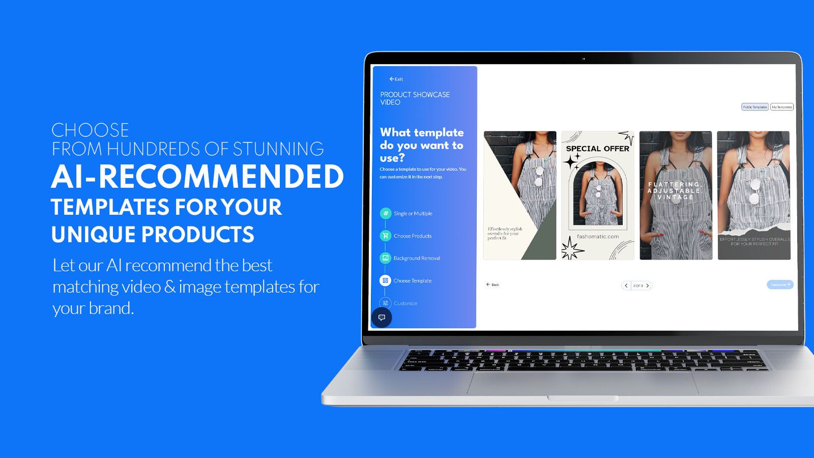 Hundreds of stunning AI-recommended templates for your products